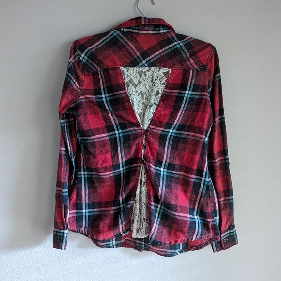 Modcloth flannel shirt with lace back - Picture 2 of 5